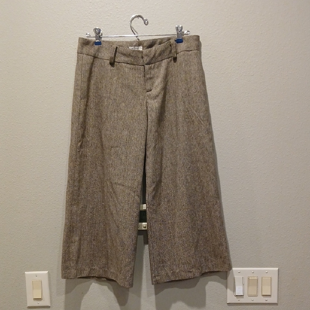 Getitt Medium Wool Herringbone Brown Office Work Business palazzo